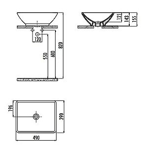 Раковина Creavit Tina 49 TP140.00000 белая купить в интернет-магазине Sanbest