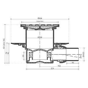 Душевой трап Pestan Confluo Standard 13000115 золото купить в интернет-магазине Sanbest