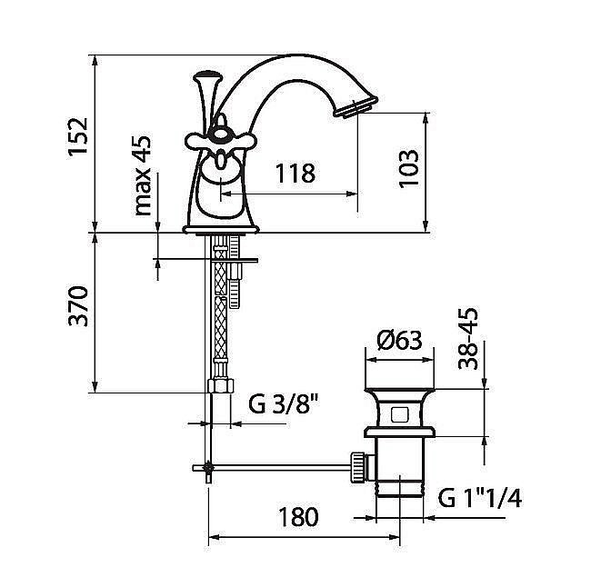 Смеситель для раковины Webert Ottocento OT700102010 купить в интернет-магазине сантехники Sanbest