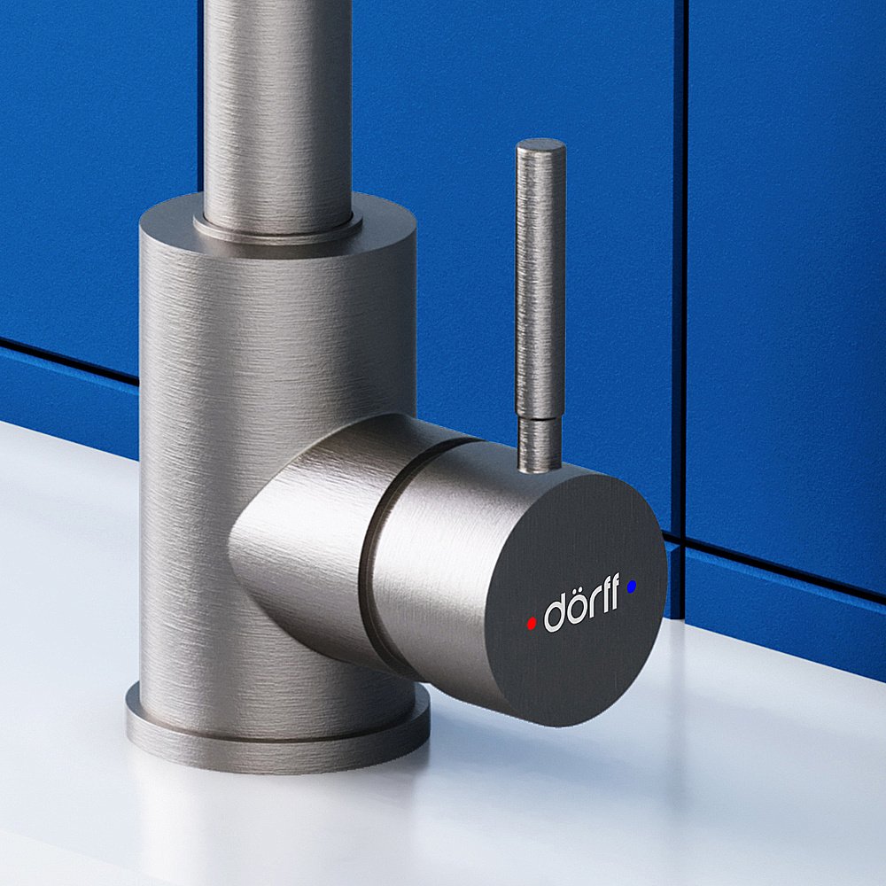 Смеситель для кухни Dorff Logic D3000000 сталь купить в интернет-магазине сантехники Sanbest