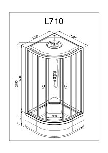 Душевая кабина Deto L 710 N 100х100 купить в интернет-магазине Sanbest