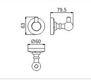 Крючок CeramaLux Caps 51301 хром купить в интернет-магазине сантехники Sanbest