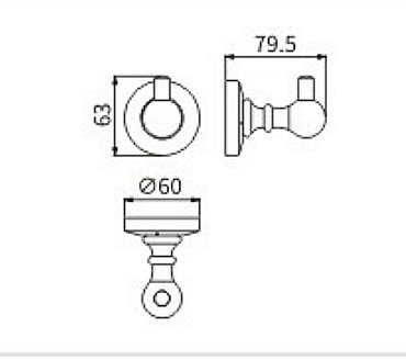 Крючок CeramaLux Caps 51301 хром купить в интернет-магазине сантехники Sanbest