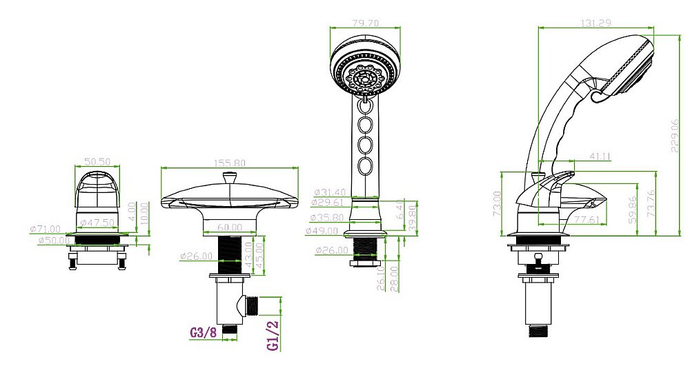 Смеситель для ванны Boheme Niagara 398 купить в интернет-магазине сантехники Sanbest