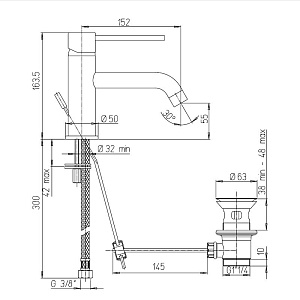 Смеситель для раковины PAINI Cox 78CR211LBL хром купить в интернет-магазине сантехники Sanbest