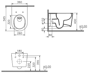 Унитаз подвесной VitrA Nest 7870B403-0075 белый, безободковый купить в интернет-магазине Sanbest