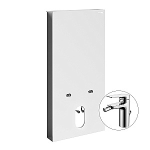 Инсталляция для биде со смесителем WasserKraft Naab 86BDT.050.WH.SQ3206 белая панель/смеситель хром купить в интернет-магазине сантехники Sanbest