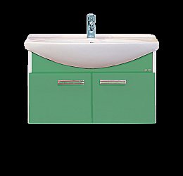 Тумба с раковиной подвесная Misty Джулия 85 салатовая для ванной в интернет-магазине Sanbest