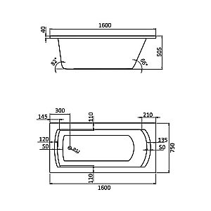 Ванна акриловая Santek Монако 160x75 1.WH11.1.978 белая купить в интернет-магазине Sanbest