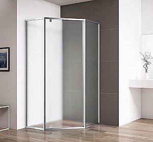 Душевой уголок Cezares Eco 100x100 ECO-O-P-1-100-P-Cr стекло матовое рифленое/профиль хром купить в интернет-магазине Sanbest