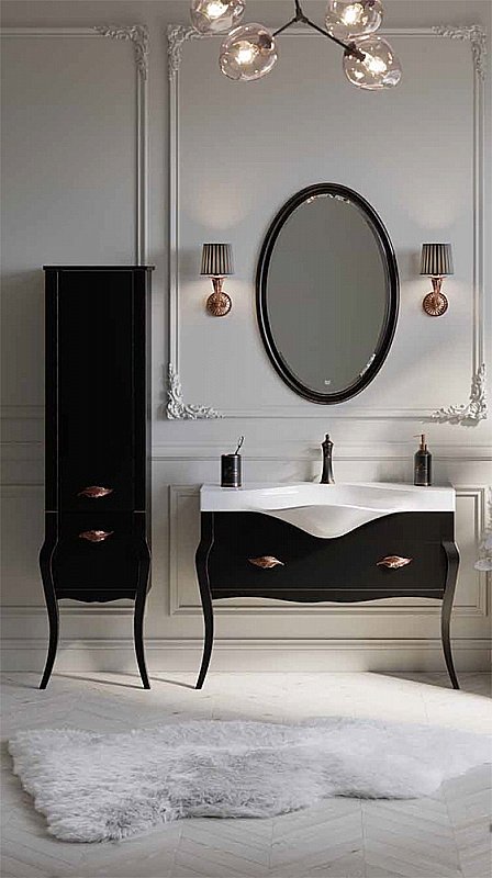 Пенал Aqwella Urban 45 BOR0548BLK черный для ванной в интернет-магазине сантехники Sanbest