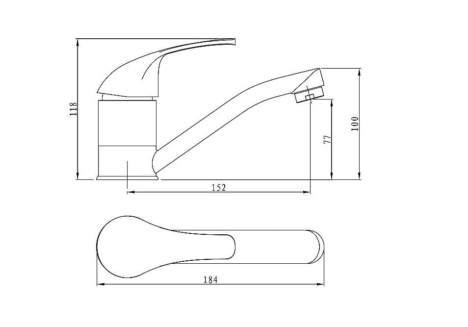 Смеситель для кухни Rush Vrangel VR7114-26 хром купить в интернет-магазине сантехники Sanbest