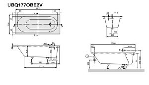 Ванна Villeroy&Boch Oberon UBQ177OBE2V-01 170x70 купить в интернет-магазине Sanbest