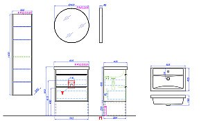 Тумба с раковиной Aqwella Fargo T6/DB для ванной в интернет-магазине Sanbest
