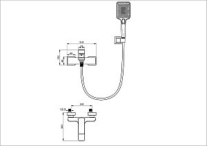 Смеситель для ванны с душем WONZON & WOGHAND EDGE, Хром (WW-88639003A-CR) купить в интернет-магазине сантехники Sanbest