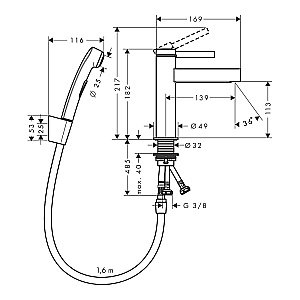 Смеситель для раковины Hansgrohe Finoris 76210000 хром купить в интернет-магазине сантехники Sanbest