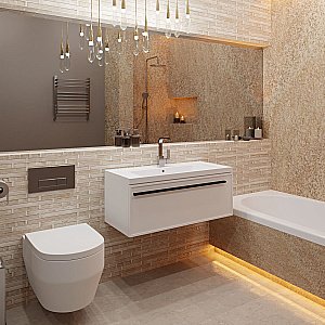 Тумба с раковиной LA FENICE Elba Bianco 80 белая для ванной в интернет-магазине Sanbest