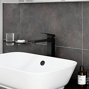 Смеситель для раковины VitrA Minimax Square A4372436EXP матовый черный купить в интернет-магазине сантехники Sanbest
