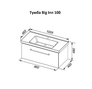 Тумба с раковиной Dreja Big Inn 100 белый для ванной в интернет-магазине Sanbest