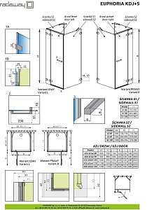 Душевой уголок Radaway Euphoria KDJ+S 110х90 купить в интернет-магазине Sanbest