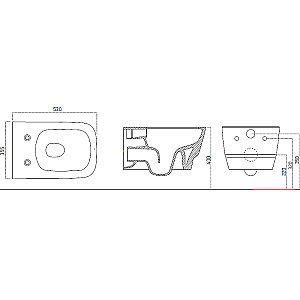 Унитаз Boheme Bello 971-2-MW с инсталяцией и кнопкой 665-B белый матовый/черный, безободковый, с функцией биде купить в интернет-магазине Sanbest