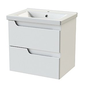 Тумба с раковиной Orange TOPLINE-Milano TP-M60-02+RA белая глянец для ванной в интернет-магазине Sanbest