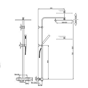 Душевая система PAINI Dax-R 84CR689THSQ4P1 хром купить в интернет-магазине сантехники Sanbest