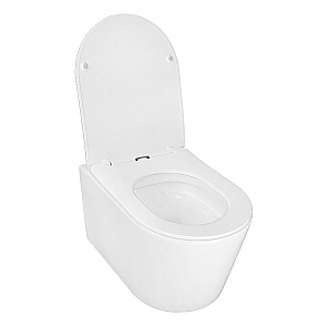 Унитаз подвесной Azario Ollin AZ-0513R белый, безободковый, с крышкой микролифт, слив торнадо купить в интернет-магазине Sanbest