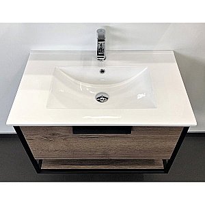 Тумба с раковиной Comforty Бонн 00-00006487 75 дуб темный для ванной в интернет-магазине Sanbest