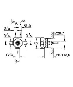 Встраиваемый смеситель Grohe Ondus 29033000 купить в интернет-магазине сантехники Sanbest