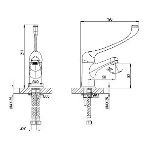 Смеситель для раковины Lemark Project LM4636C хром купить в интернет-магазине сантехники Sanbest