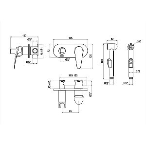 Гигиенический душ Lemark Linara LM0419C купить в интернет-магазине сантехники Sanbest
