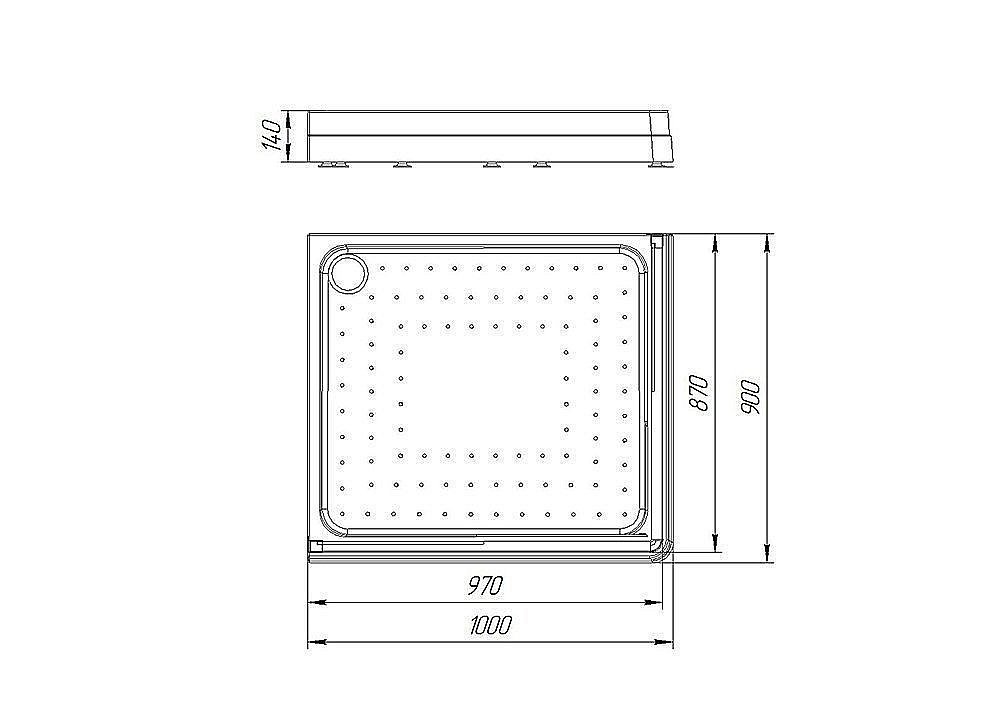 Душевой поддон Радомир 100х90 белый купить в интернет-магазине Sanbest