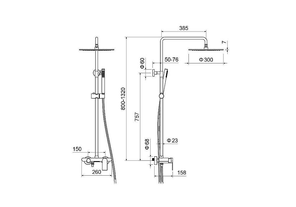 Душевая система Aquatek ЛИРА AQ2440MB черная матовая купить в интернет-магазине сантехники Sanbest