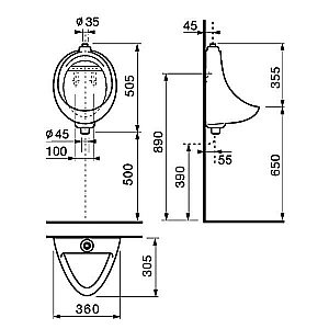 Писсуар Jika Korint 8.4410.0 купить в интернет-магазине Sanbest