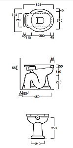 Унитаз приставной SIMAS Londra LO901, белый купить в интернет-магазине Sanbest