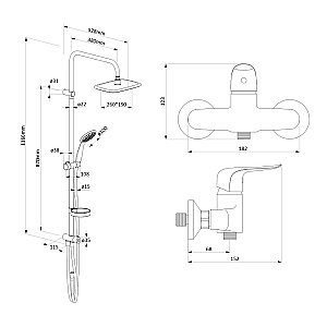 Душевая система Damixa PALACE EVO 408322410 хром купить в интернет-магазине сантехники Sanbest