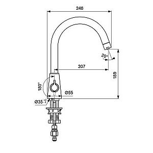 Смеситель для кухни Vidima Uno BA356AA купить в интернет-магазине сантехники Sanbest