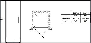 Душевая дверь Jacob Delafon CONTRA E22T90-GA 90 купить в интернет-магазине Sanbest