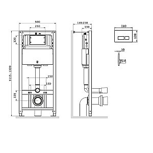 Инсталляция для унитаза AM.PM PRO I012704.7051 с клавишей/глянец хром купить в интернет-магазине сантехники Sanbest