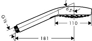 Душевая лейка Hansgrohe Croma Select E 26814140 шлифованная бронза купить в интернет-магазине сантехники Sanbest