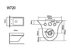 Унитаз подвесной Black&White Universe W-720 белый, безободковый купить в интернет-магазине Sanbest