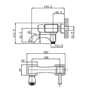 Смеситель для ванны Caprigo DIAMANTE 50-010-crm хром купить в интернет-магазине сантехники Sanbest