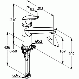 Смеситель для кухни Kludi Objekta 325740575 хром купить в интернет-магазине сантехники Sanbest