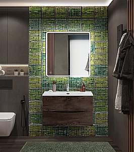 Тумба с раковиной BelBagno MARINO-CER-N-800-2C-SO-RNG-P Rovere Nature Grigio для ванной в интернет-магазине Sanbest