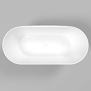 Ванна из искусственного камня WhiteCross Coral X 170x77 черный/белый глянец купить в интернет-магазине Sanbest