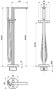 Смеситель для ванны Ravak Chrome II CR II 080.20BL X070468 черный купить в интернет-магазине сантехники Sanbest