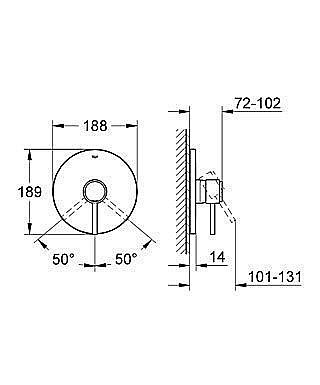 Смеситель для душа Grohe Atrio 19463 001 купить в интернет-магазине сантехники Sanbest