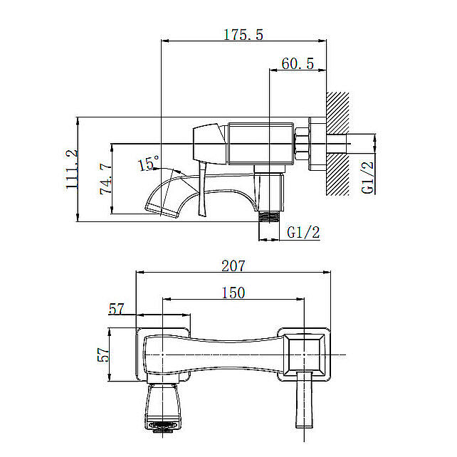 Смеситель для ванны Caprigo DIAMANTE 50-010-crm хром купить в интернет-магазине сантехники Sanbest
