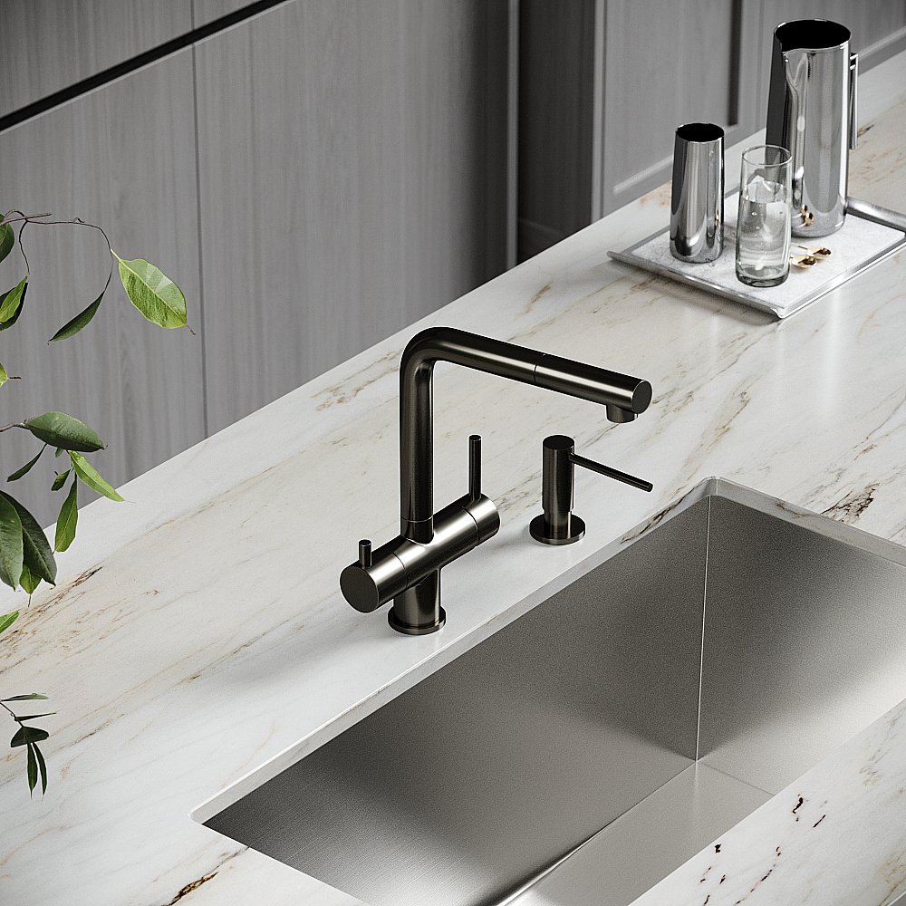 Смеситель для кухни Sancos Spin SC4015GG вороненая сталь купить в интернет-магазине сантехники Sanbest